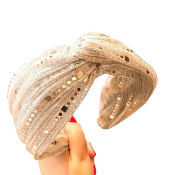 Ivory Sequin Headband - Picture 1 of 3